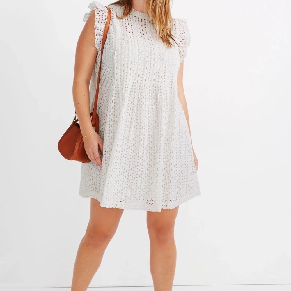 Madewell white Eyelet Mini Dress NWT